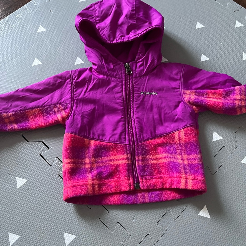 Columbia Purple and Pink Plaid Jacket